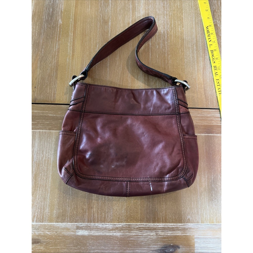 FOSSIL Vintage‎ Brown Leather Tote Purse Handbag Read Details Rescue